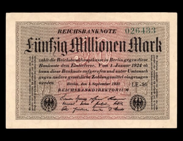 50 000 000 Mark Reichsbanknote
