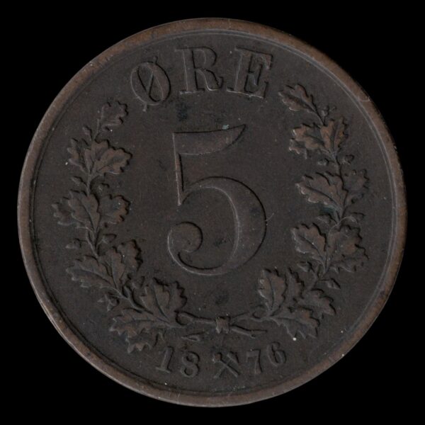 Noruega 5 Ore 1876 - Imagen 2
