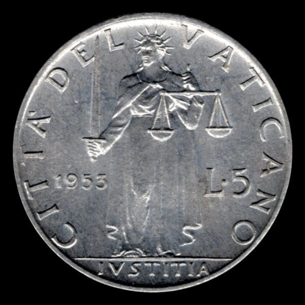 Vaticano 5 Liras 1953