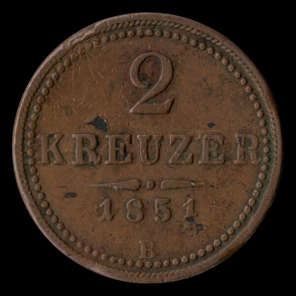 Austria 2 Kreuzer 1851