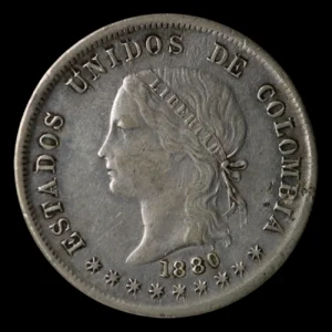 Colombia 50 Centavos 1880 Bogota