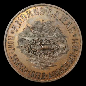 Argentina Medalla A Andres Lamas 1891