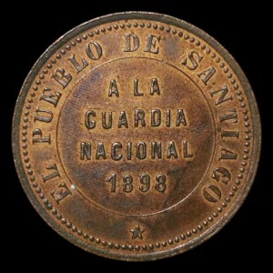 Chile Medalla El Pueblo de Santiago a la Guardia Nacional 1898