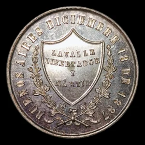 Argentina Medalla Monumento a Lavalle 1887