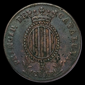 España Principado de Cataluña 3 Quartos 1844