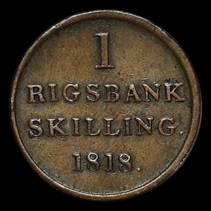 Dinamarca 1 Rigsbank Skilling 1818